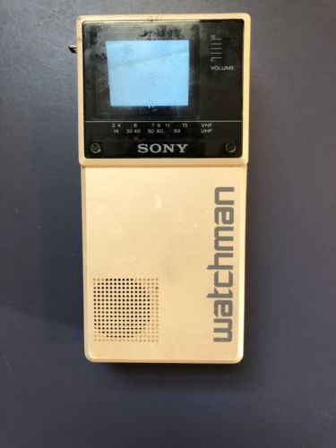 Vintage 1985 SONY WATCHMAN Black & White TV FD-20A Working Screen