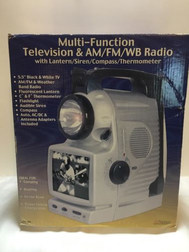 **USED** Multi-Function TV & AM/FM/WB Radio Lantern Siren Compass & Thermometer