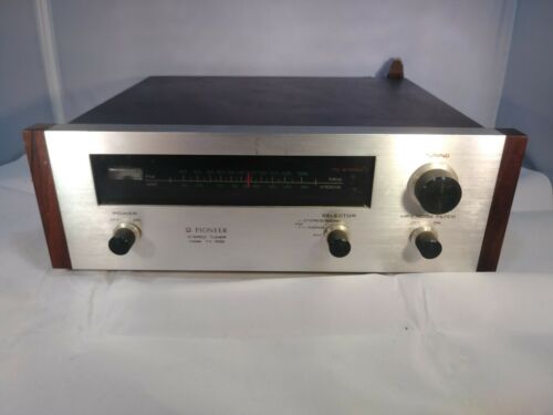 Vintage Pioneer TX 500 Stereo Tuner AM FM Silver Wood Face JAPAN 1970s tested