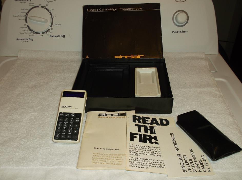 Vintage Sinclair Cambridge Programmable Calculator With Box Manual And Case