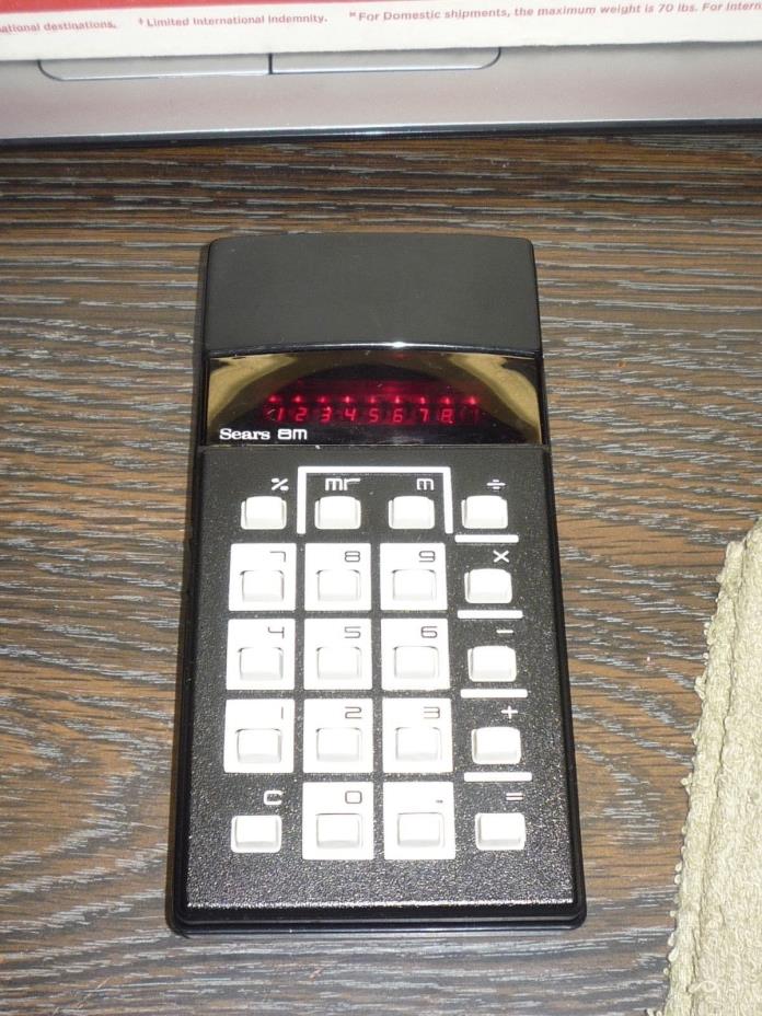 Vintage 1970's Sears Calculator 8M 8 Digit + Memory #190746 WORKS GREAT