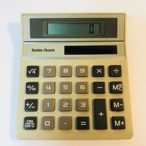 Radio Shack Vintage Retro Calculator Solar Powered EC-2006 65-962 Brown Tan