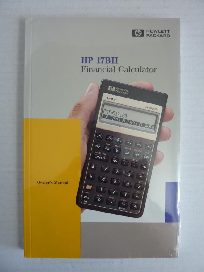 NEW Hewlett Packard HP 17BII Business Financial Calculator Owner's Manual Only