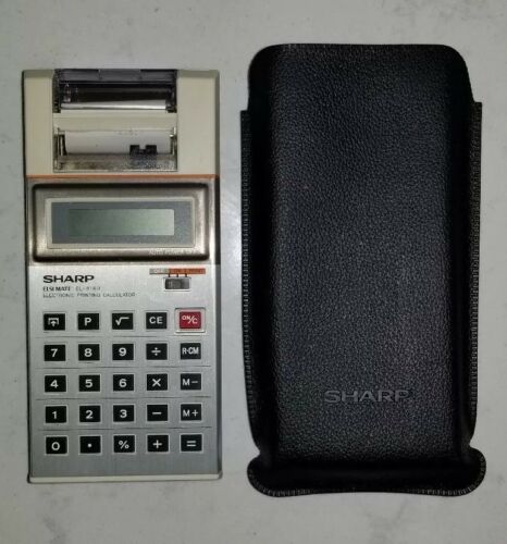 Vintage Sharp Elsi Mate EL-8180 Electronic Printing Calculator with Case.