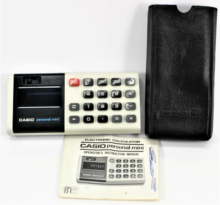 Casio Personal-mini Electronic Calculator Tested Original Case & Manual