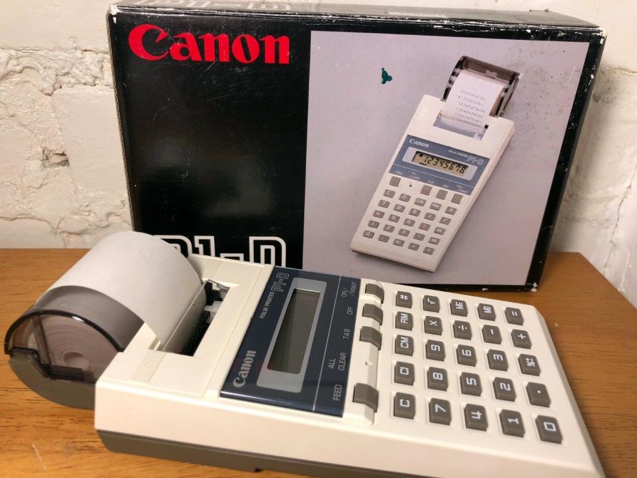 Vintage Canon P1-D Electric Handheld Printing Calculator in Box with Manual
