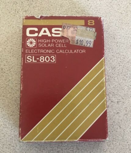1970's Casio SL-803 Solar Calculator w/ Wallet Japan Tested Works FREE SHIPPING