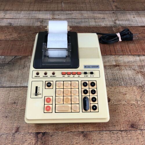 Miida 1200P Full Size Office Adding Machine Printing Calculator Commercial JAPAN