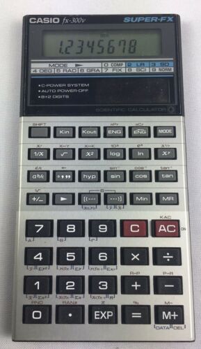Casio Super FX Scientific Pocket Calculator LCD FX-300v Vintage Solar Japan