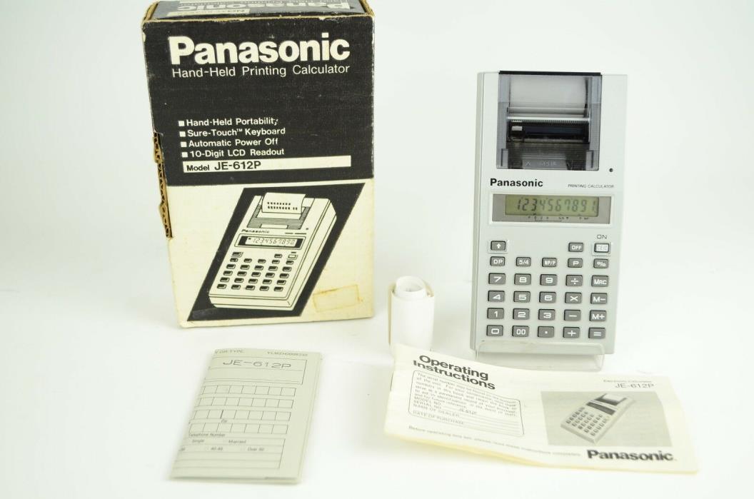 VTG Panasonic JE 612P Hand-Held Printing Caculator w. original box manual Clean