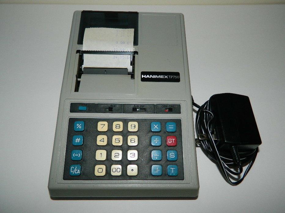 Vtg Hanimex TP750 Electronic Calculator Printer Receipts Algebraic Prop Electric