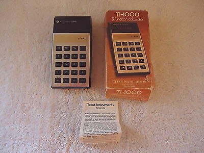 Vintage Texas Instruments TI-1000 5 Function Calculator 