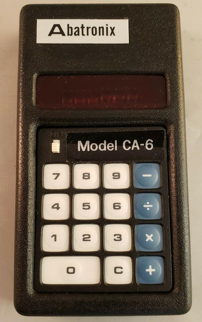 Rare Vintage ABATRONIX 676 CA-6 Shirt Pocket Calculator w/ Box - Barely Used USA