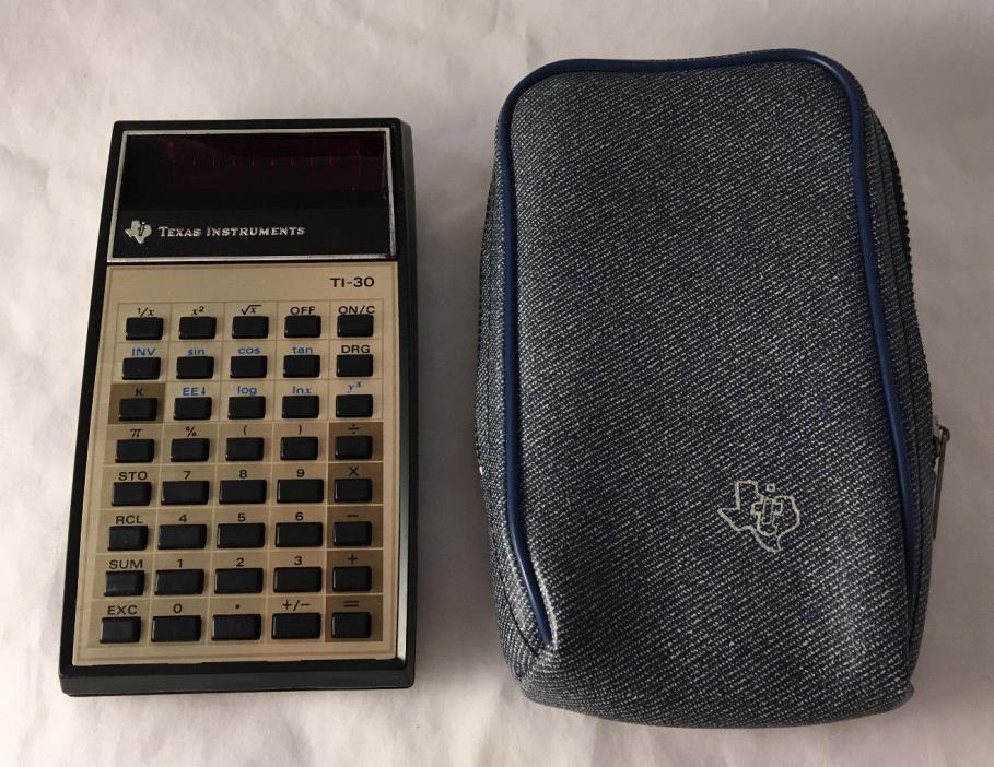 Vintage Texas Instruments TI-30 Scientific Calculator w/ Case - Tested