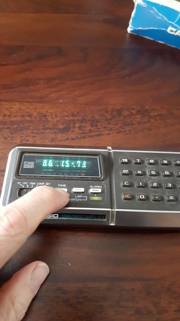 Vintage Casio CQ-1 Computer Quartz Alarm Clock Calculator Tested - Works