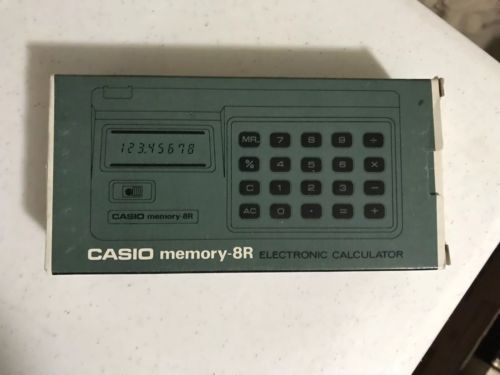 Vintage Casio Memory-8R Electronic Calculator; New in Box!!!!!!
