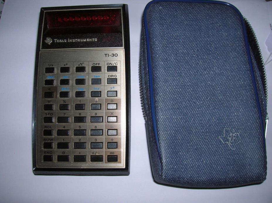 Texas Instruments Vintage Ti-30 Calculator W/ Case No Battery