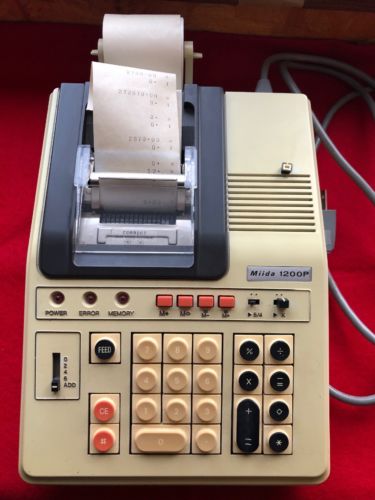 Miida 1200P Full Size Office Adding Machine Printing Calculator Commercial JAPAN