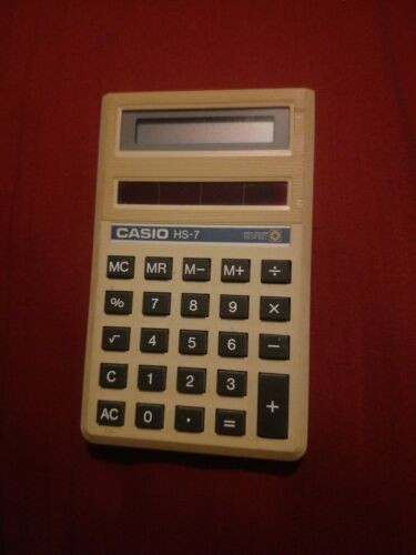 Vintage Casio HS-7 Solar Powered Calculator works well free USA Shipping