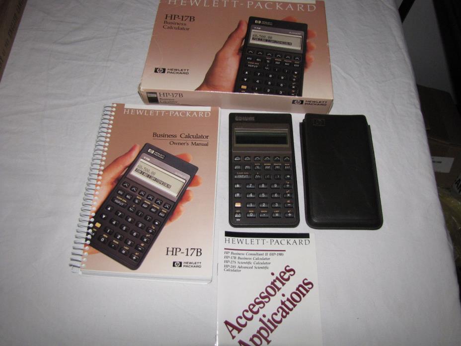 HP-17B Business Financial Calculator with Manual - Case - Box. Tested & Works