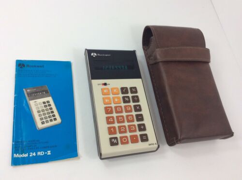 Vintage 1976 Rockwell 24RD Calculator With Case and Manual Fully Tested Works