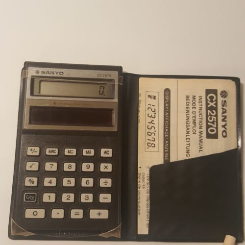 Sanyo CX 2570 Amorphous Solar System Calculator with Case