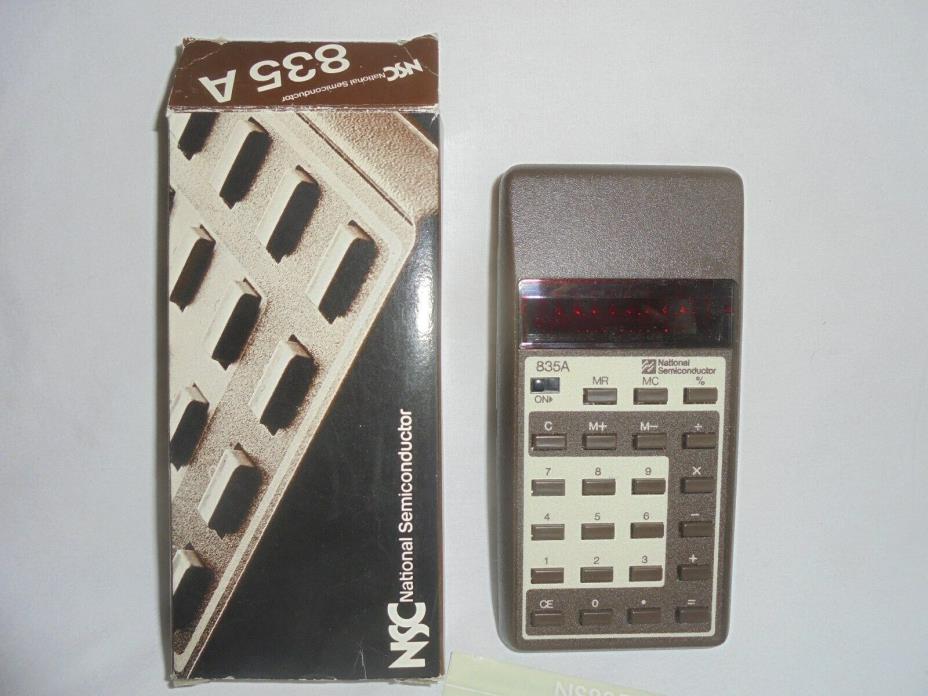 Vintage 1980's National Semiconductor 835 A calculator with box