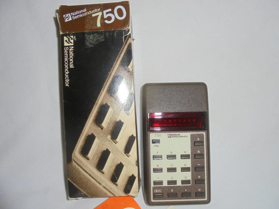 Vintage 1980's National Semiconductor 750 calculator with box