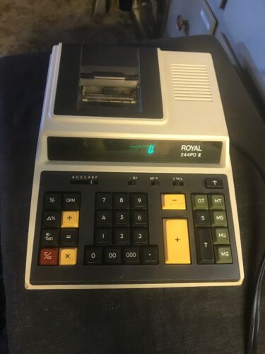 Royal 244PD2 Commercial Calculator 12 Digit 2 Color Print Adding Machine Display