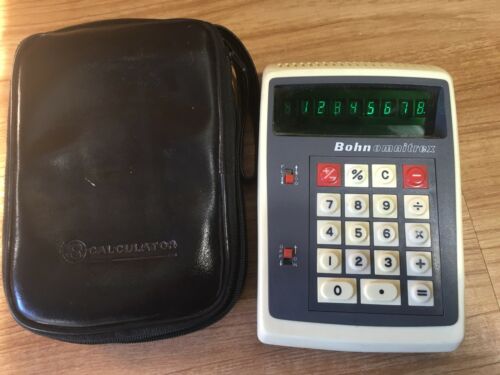 Bohn Omnitrex Vintage Calculator Rex-Rotary SR1 w/ Original Case Green WORKING