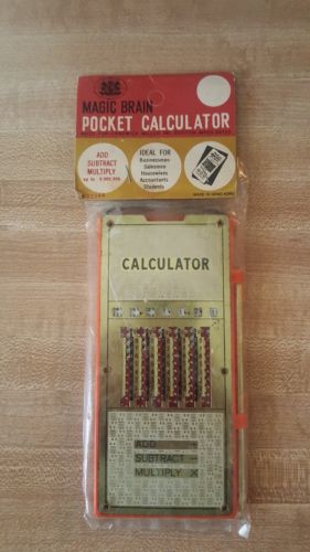 Vintage Magic Brain Pocket Calculator; 92344;  In Original Package!