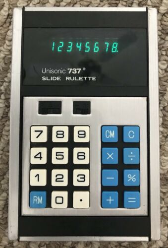 INDUSTRIAL 1970s UNISONIC 737 SLIDE RULETTE WORKS GREAT WITHOUT POWER ADAPTER