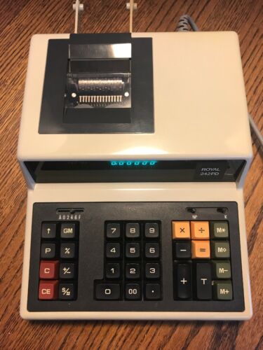 Royal 242PD Vintage Calculator Adding Machine 12 Digit Printer Tape Type CP-51