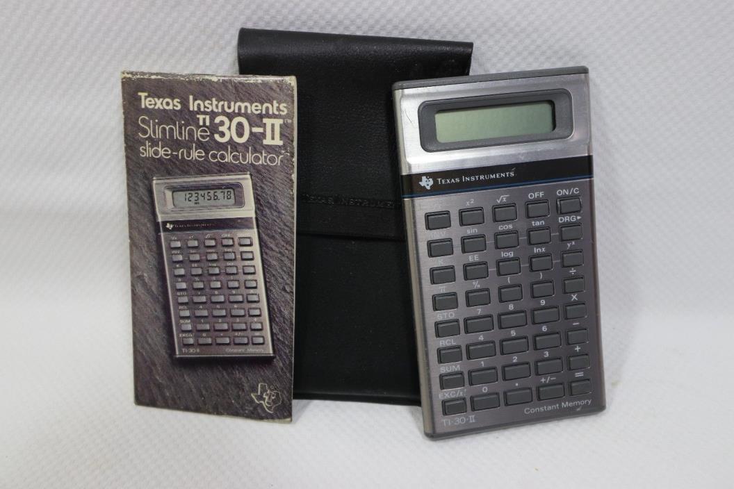 Texas Instruments TI-30 II Case Manual Slimline Slide rule Calculator Vintage
