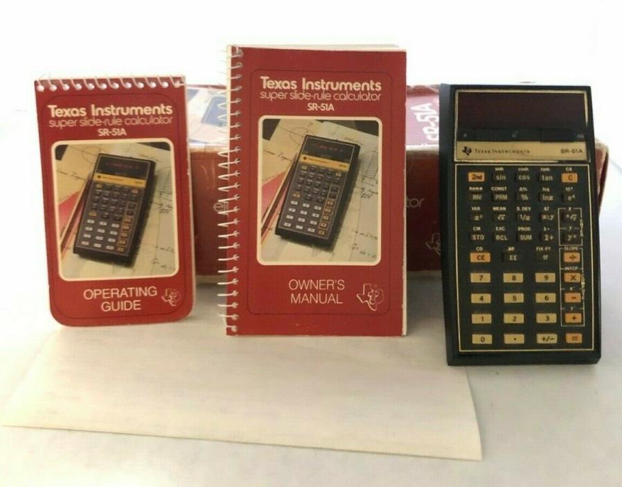 Texas Instruments Vintage SR-51a slide rule calculator w/ case/paperwork/charger