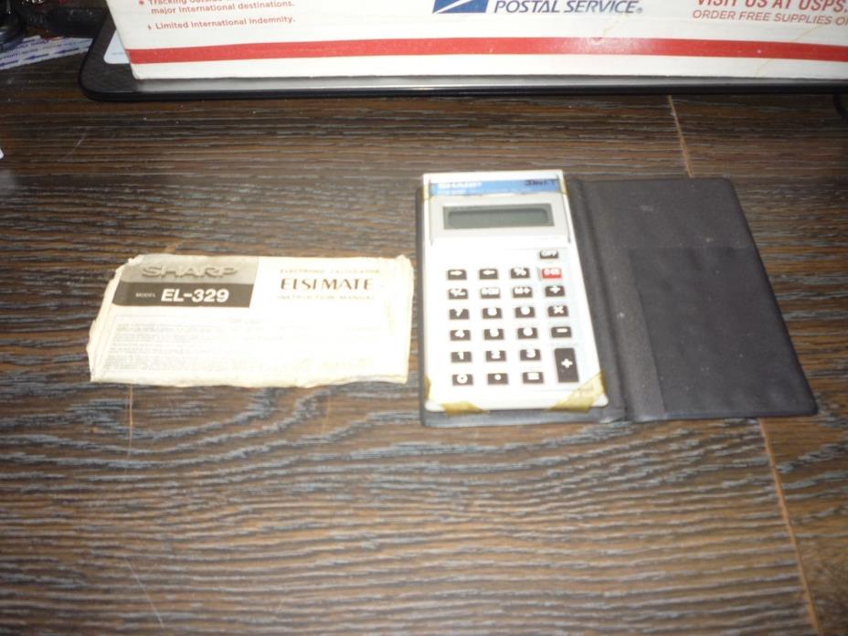 Vintage Sharp Elsi Mate EL-329 Pocket Calculator W Case!