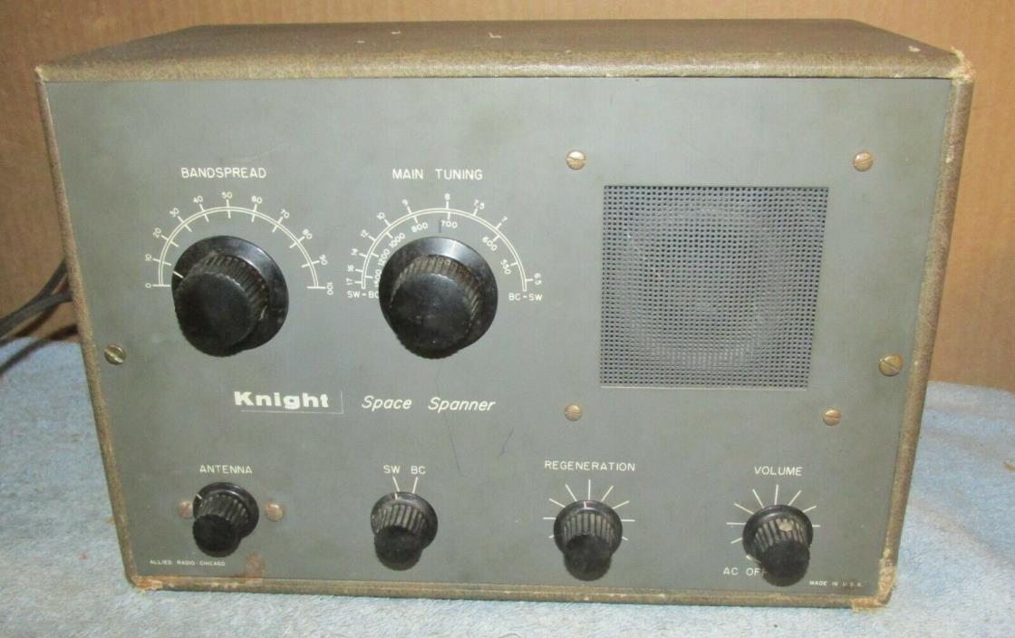 Vintage KNIGHT Space Spanner Tube Regenerative BC Short Wave Radio J0948