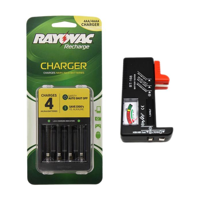 Rayovac AA/AAA Battery Charger And Battery Tester Checker 2PACk