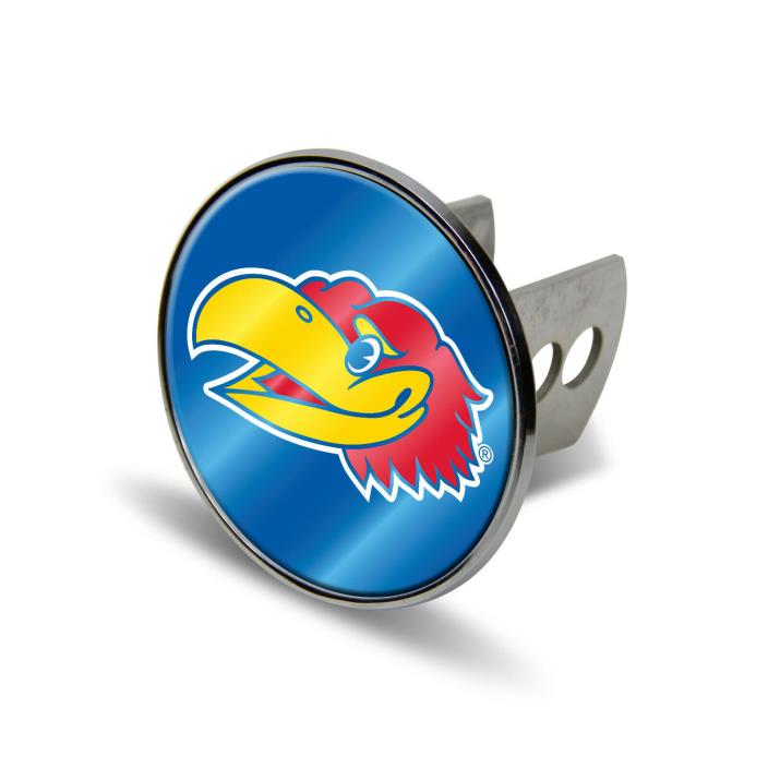 NCAA Kansas Jayhawks Laser Cut Metal Hitch Cover - Chrome