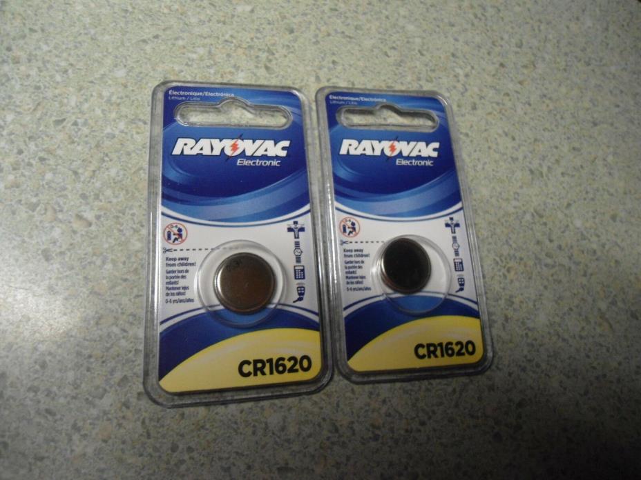 2 New in Package Rayovac Coin Cell Batteries CR1620