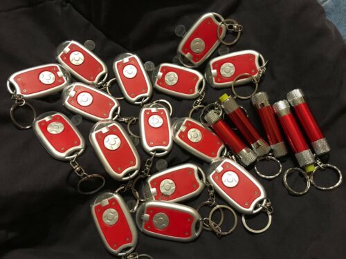 Bulk Lot Of 20 Assorted Red Keychain Flaahlights