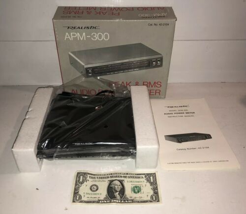 Brand NEW VTG Realistic APM-300 Peak & RMS Audio Power Meter + Manual 42-2104