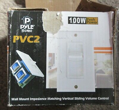 Pyle Home PVC2 100W Peak Power In Wall Speaker Volume Control New In Open Box