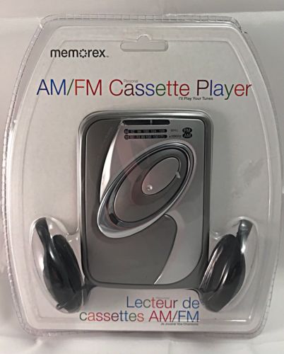 Vintage Memorex Portable Cassette Player with AM FM Radio And Headphones NEW