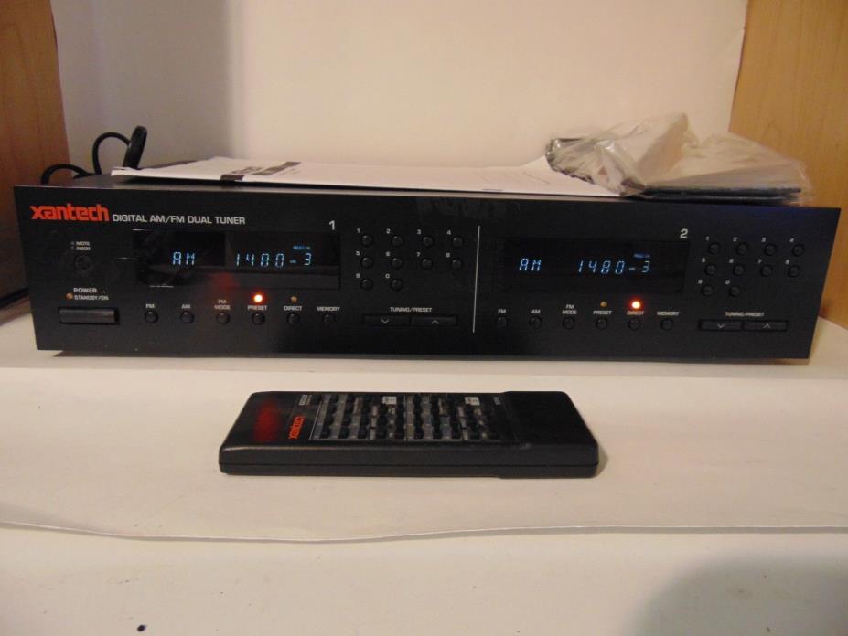 Xantech XDT Dual AM/FM Stereo tuner with Remote,  manual and Brackets