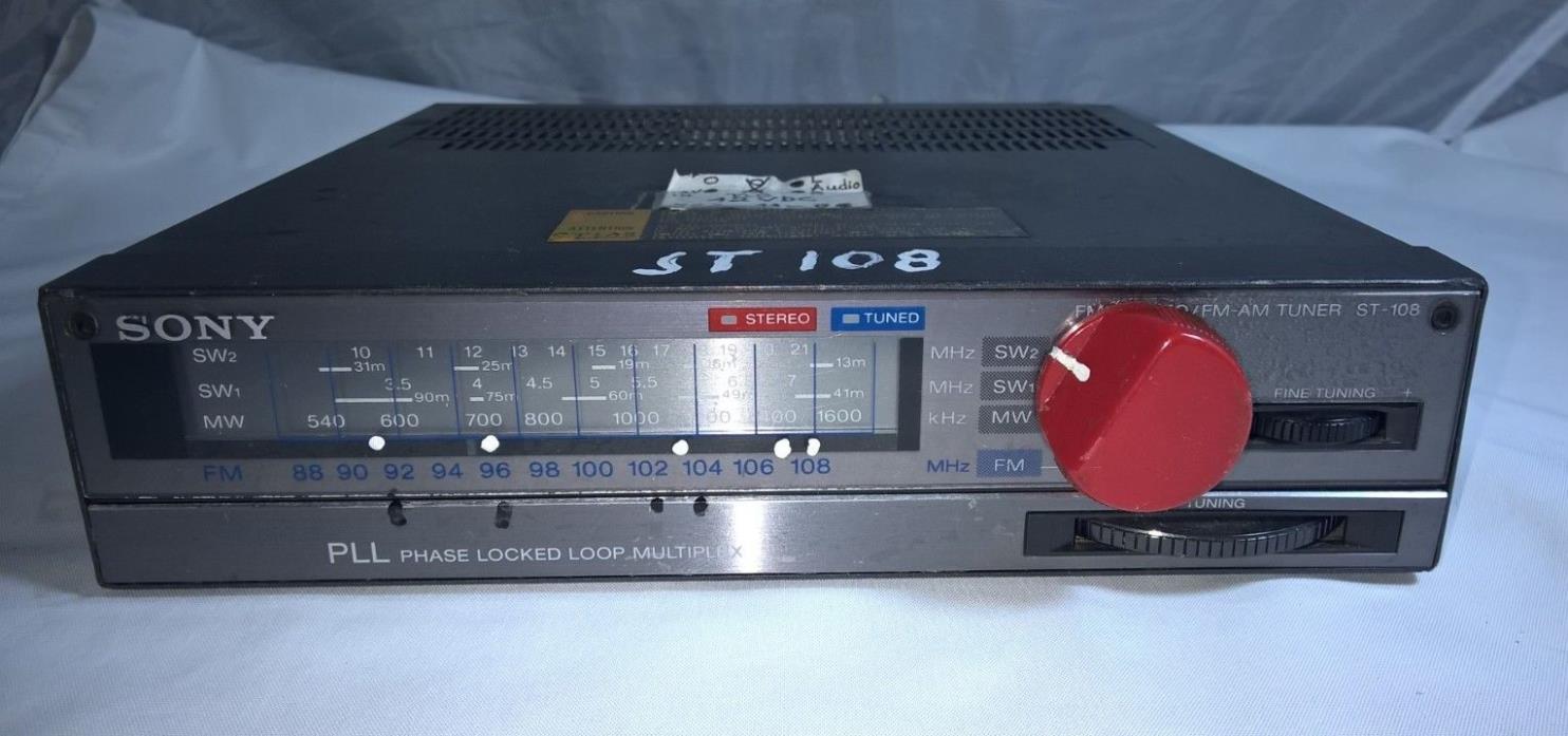 Sony FM Stereo/FM-AM Tuner Model #ST-108-Vintage