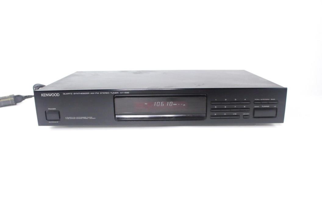 Used Kenwood KT-592 Quartz Synthesizer AM-FM Stereo Tuner-BLACK