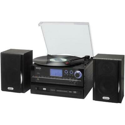 JENSEN JTA-990 3-Speed Stereo Turntable CD Recording System with Cassette Player