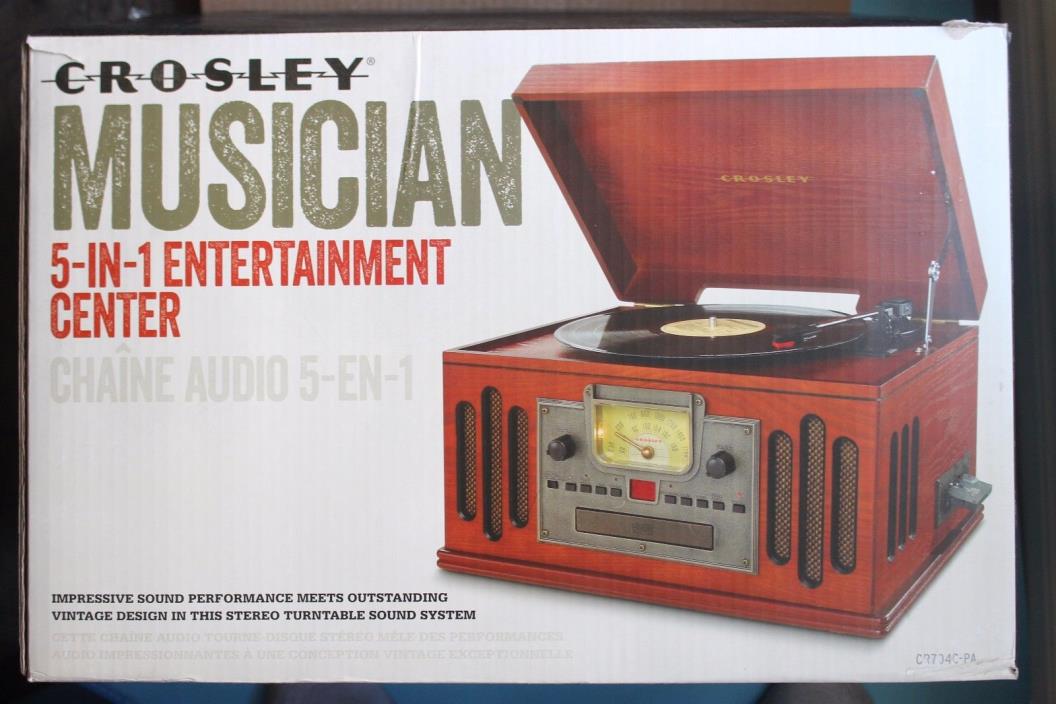 Crosley CR704C-PA Musician Turntable with Radio, CD Player, Cassette and Aux-In