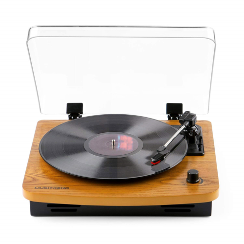 Musitrend LP 3-Speed Turntable with Built-in Stereo Speakers, Vintage Style RCA